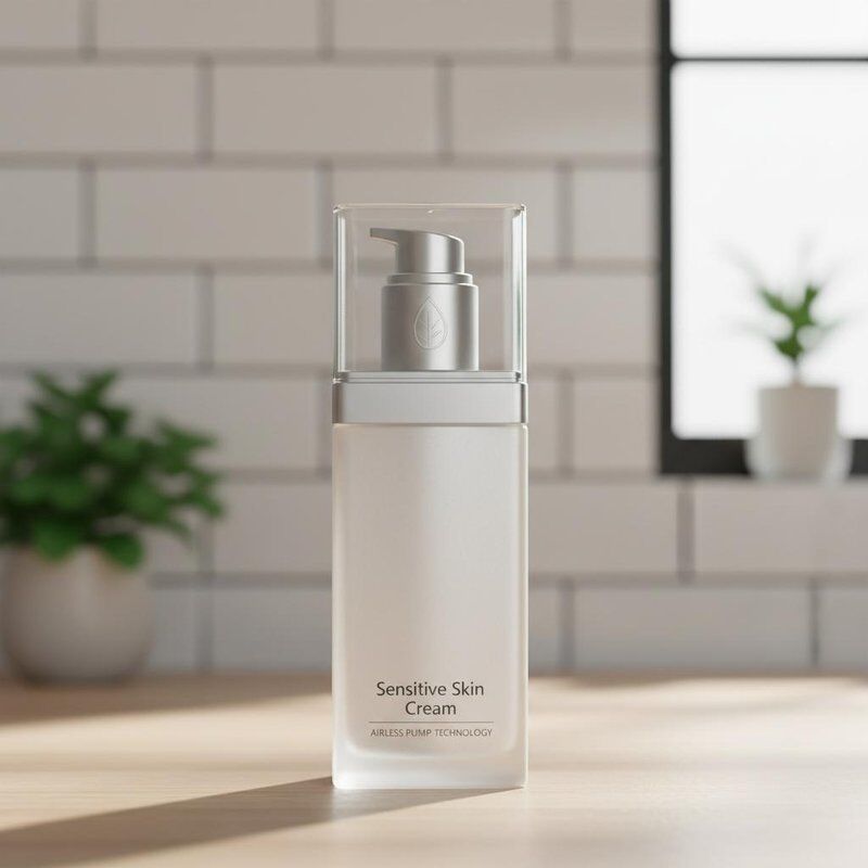 Rectangle Shape Cosmetic Airless Bottle with Customized Pump for Sensitive Skin Cream Packaging