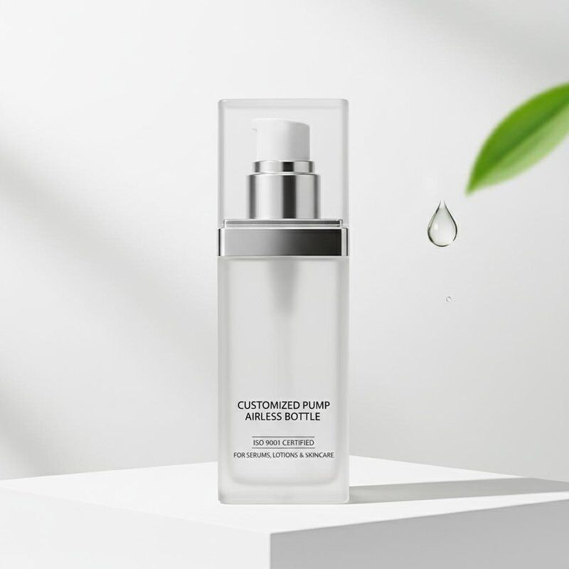 Customized Pump Cosmetic Airless Bottle Rectangle Style ISO9001 Certified for Serums Lotions and Skincare Packaging